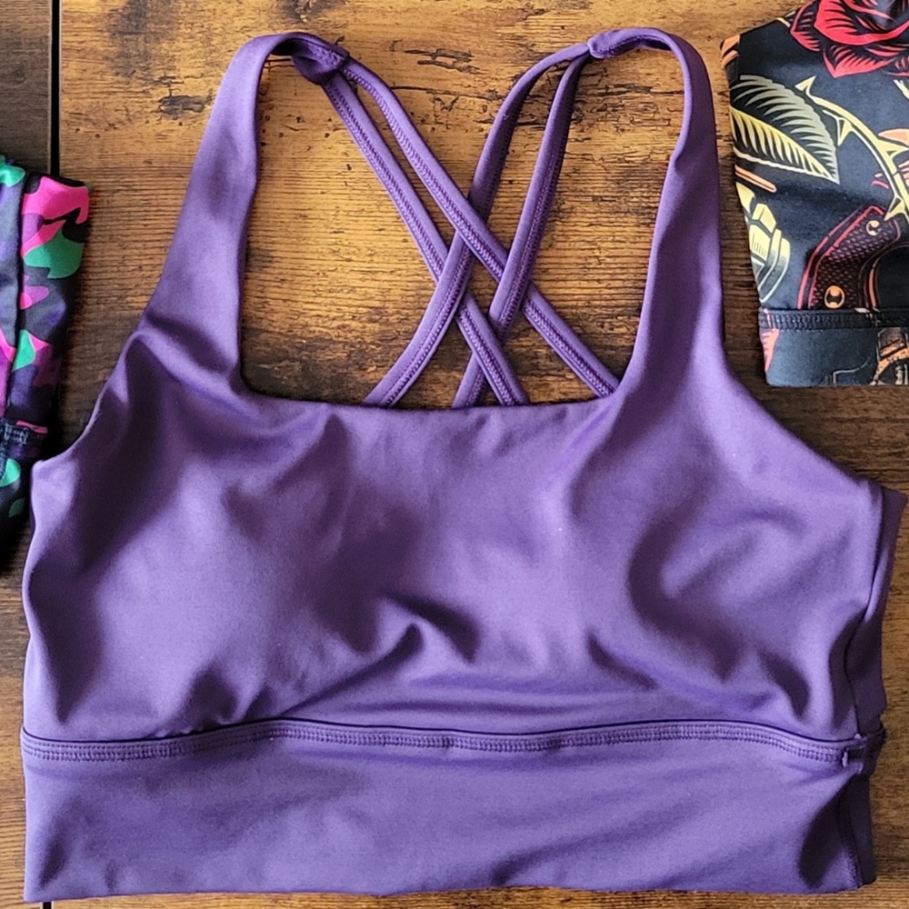 constantly varied gear cvg longline eggplant purple bra